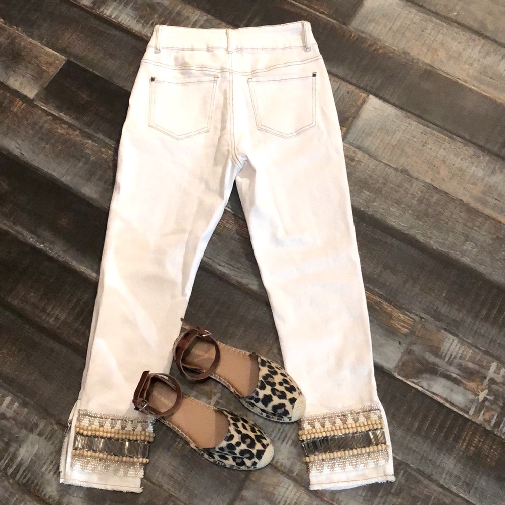 Moda Luxe White Designer Jeans